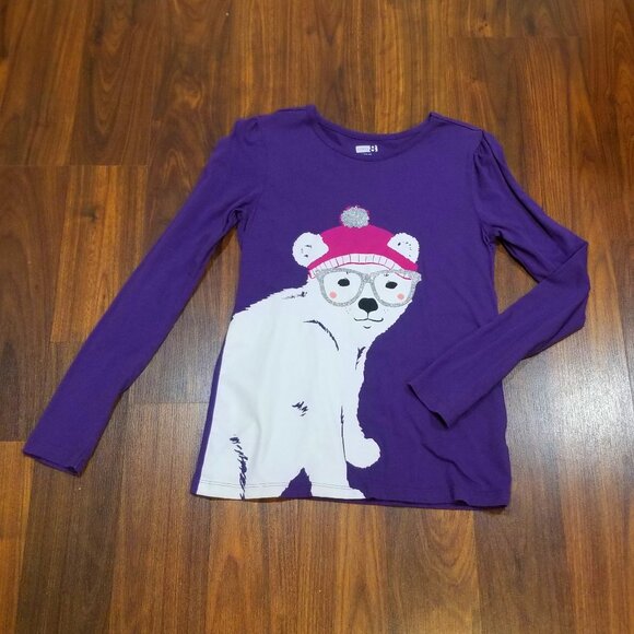 Girls' Crazy 8 L/S Graphic Tee w/Polar Bear Cub, Size L (10-12), EUC - Picture 3 of 10